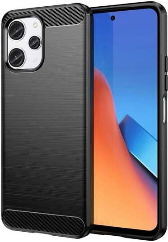 Flexible Carbon Pattern Case for Xiaomi Redmi 12 Carbon Case - Black