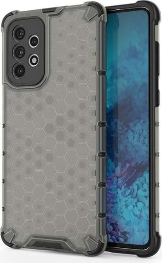 Honeycomb Case Armored Cover with a Gel Frame for Samsung Galaxy A73 Black