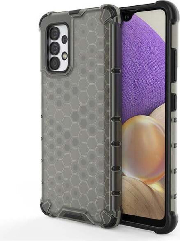 Honeycomb Case Armored Cover with a Gel Frame for Samsung Galaxy A03s (166.5) Black