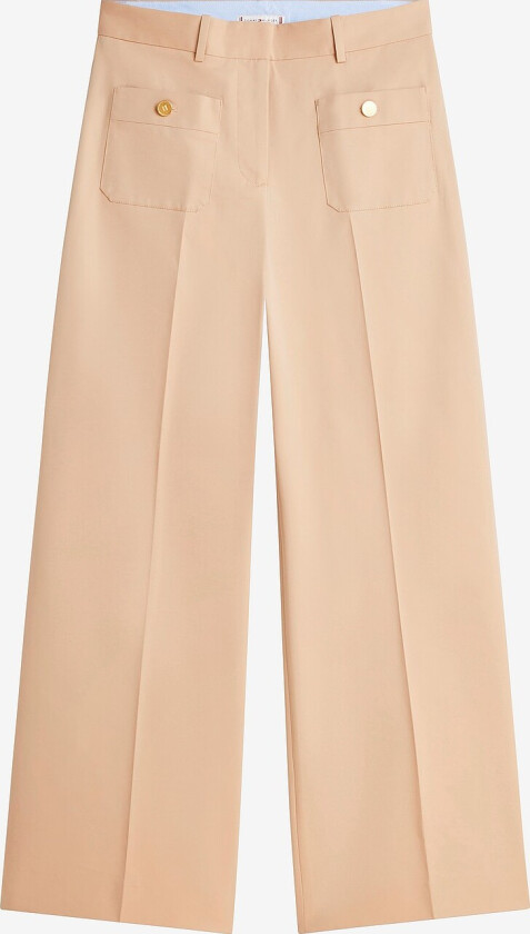 Bukser Preppy Cotton Wide Leg Chino - Beige