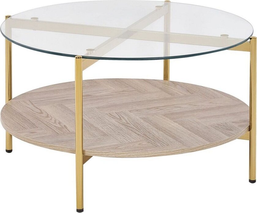 Soffbord Beliani Lovell Guld/ljust trä GOLD\|\|Light wood
