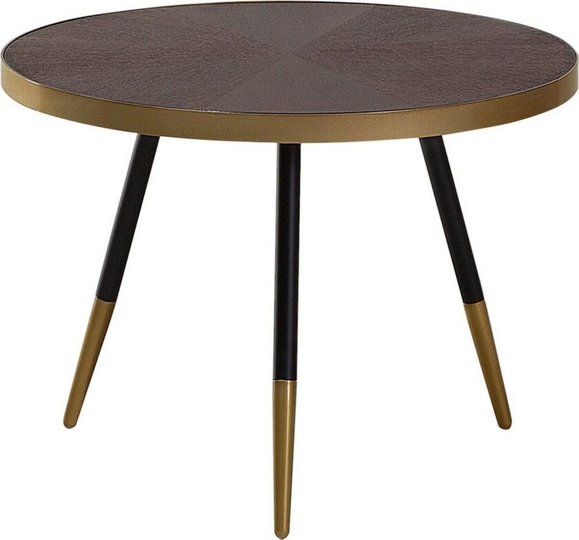 Soffbord Beliani Ramona Mörk trä/guld/svart Dark wood\|\|GOLD\|\|Black