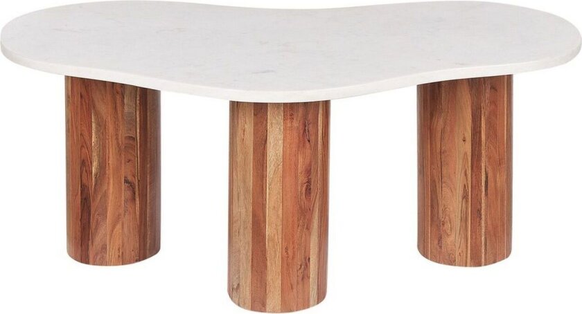 Soffbord Beliani Casablanca White\|\|Light wood