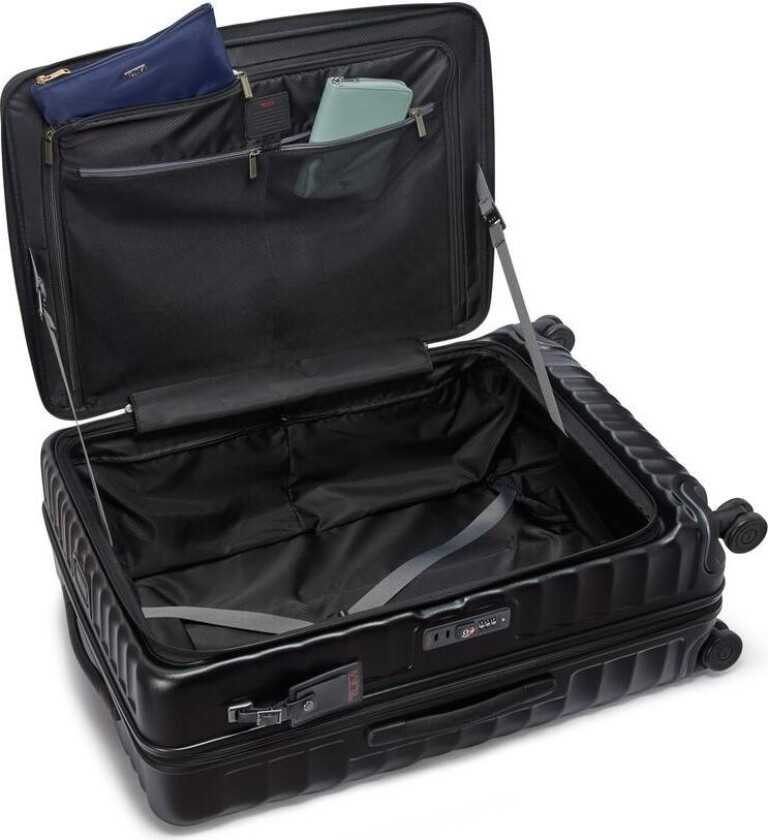 19 Degree Large Front Access Expandable Checked Black Texture