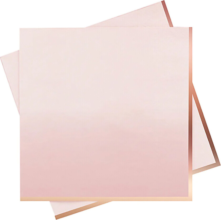 Servietter Roségull/Rosa Ombre - 16-pakning